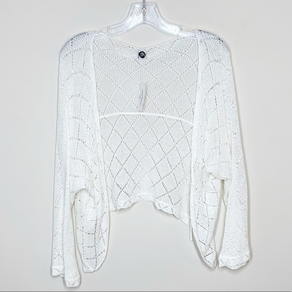 Saks OFF 5TH Outlet Cardigan Sweater Cream OS - Picture 1 of 4